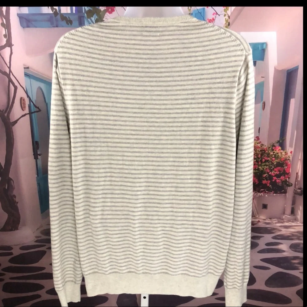 NWT J Crew Gray Striped Pullover
